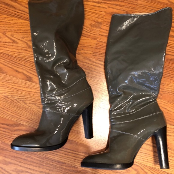 Grey Michael Kors Leather Boots - Picture 2 of 4